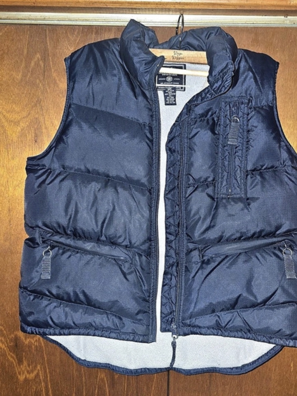 American Eagle AE Performance Puffer Vest Blue Gray Size Medium